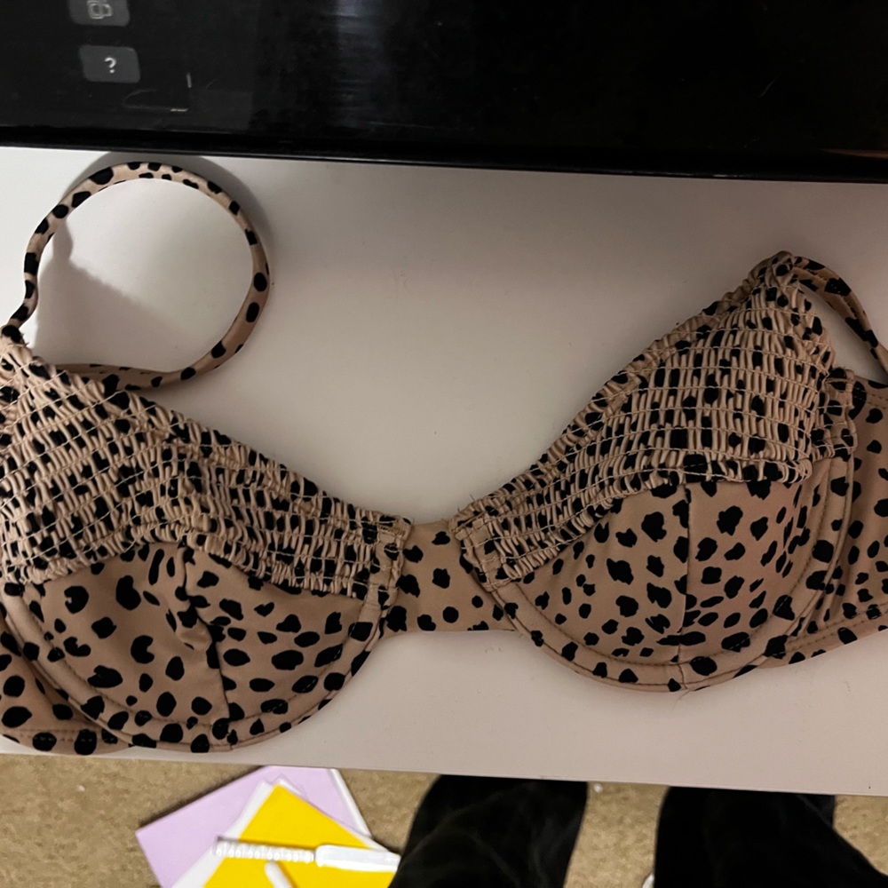 cheeta print bathing suit top